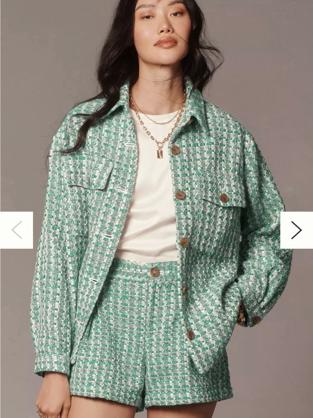 Anthropologie Maeve Tweed Relaxed Shacket Shirt w/ Shorts, Size 14, NWT SEE NOTE - Picture 1 of 11